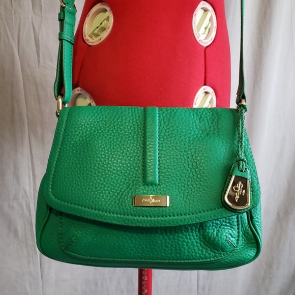 Cole Haan Sling Purse Green Leather Medium - Picture 2 of 7
